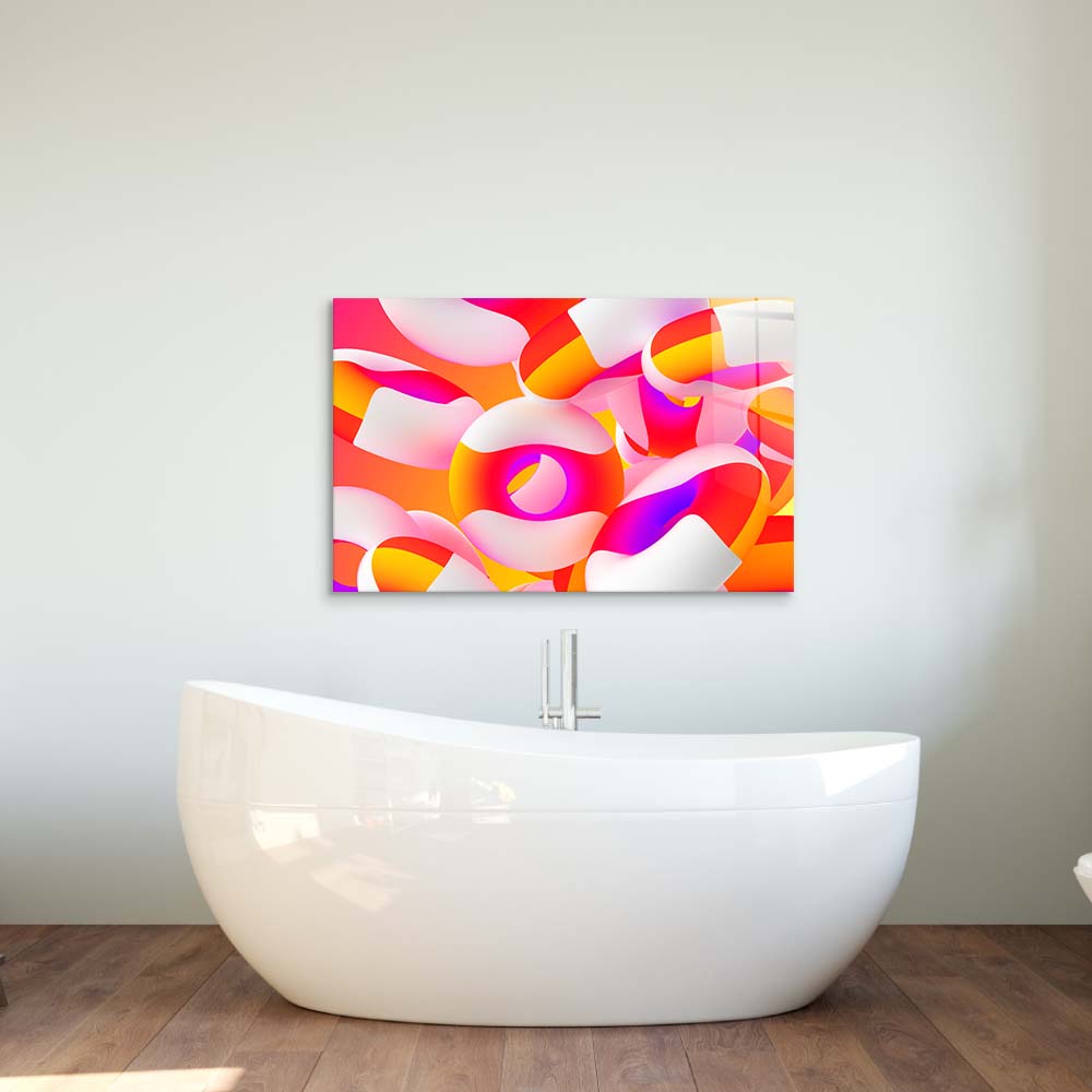 3D Party Rings Glass Wall Art
