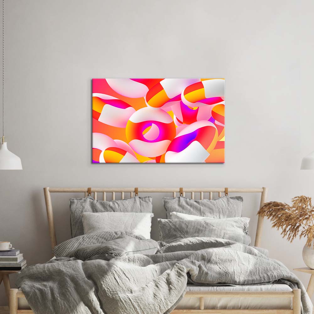 3D Party Rings Glass Wall Art