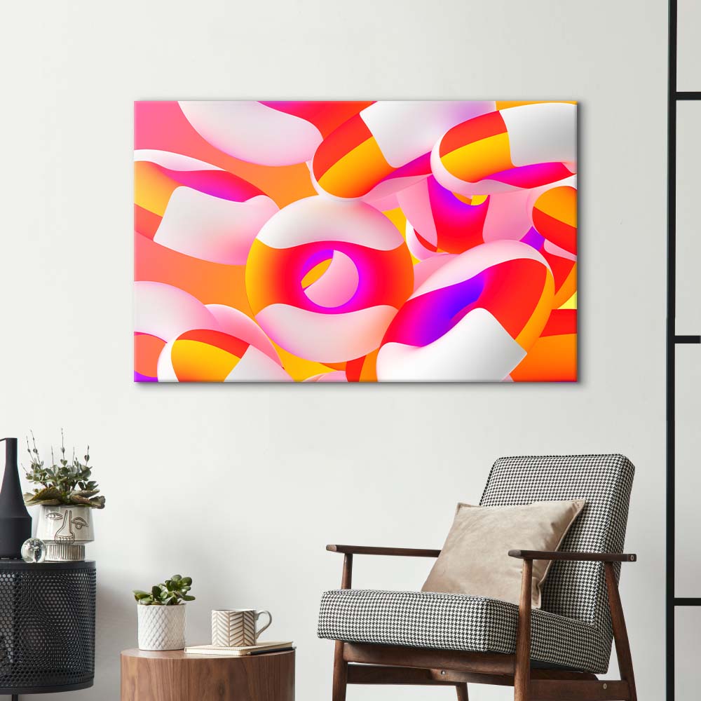 3D Party Rings Glass Wall Art