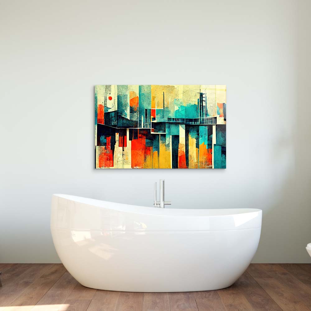 60s Distressed Space Age Glass Wall Art