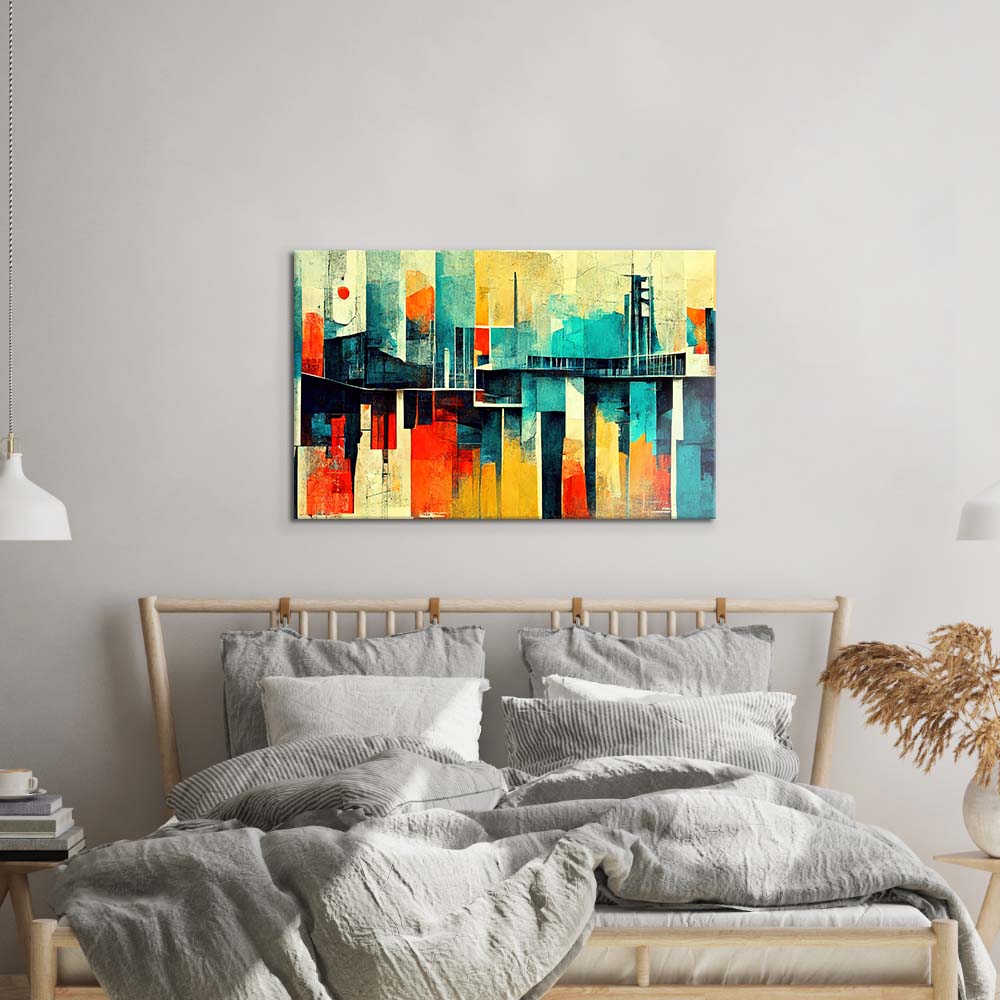 60s Distressed Space Age Glass Wall Art