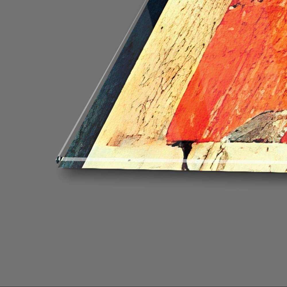 60s Distressed Space Age Glass Wall Art