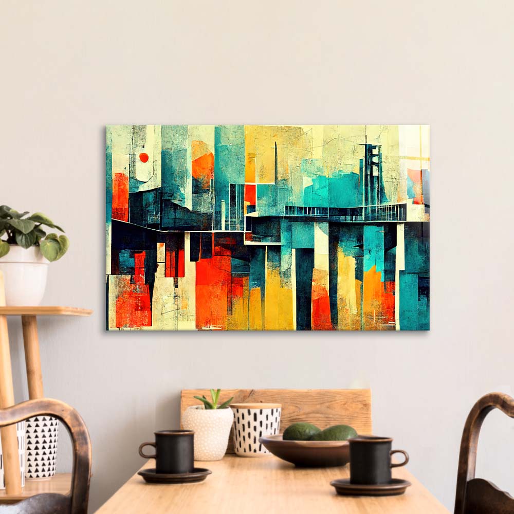 60s Distressed Space Age Glass Wall Art