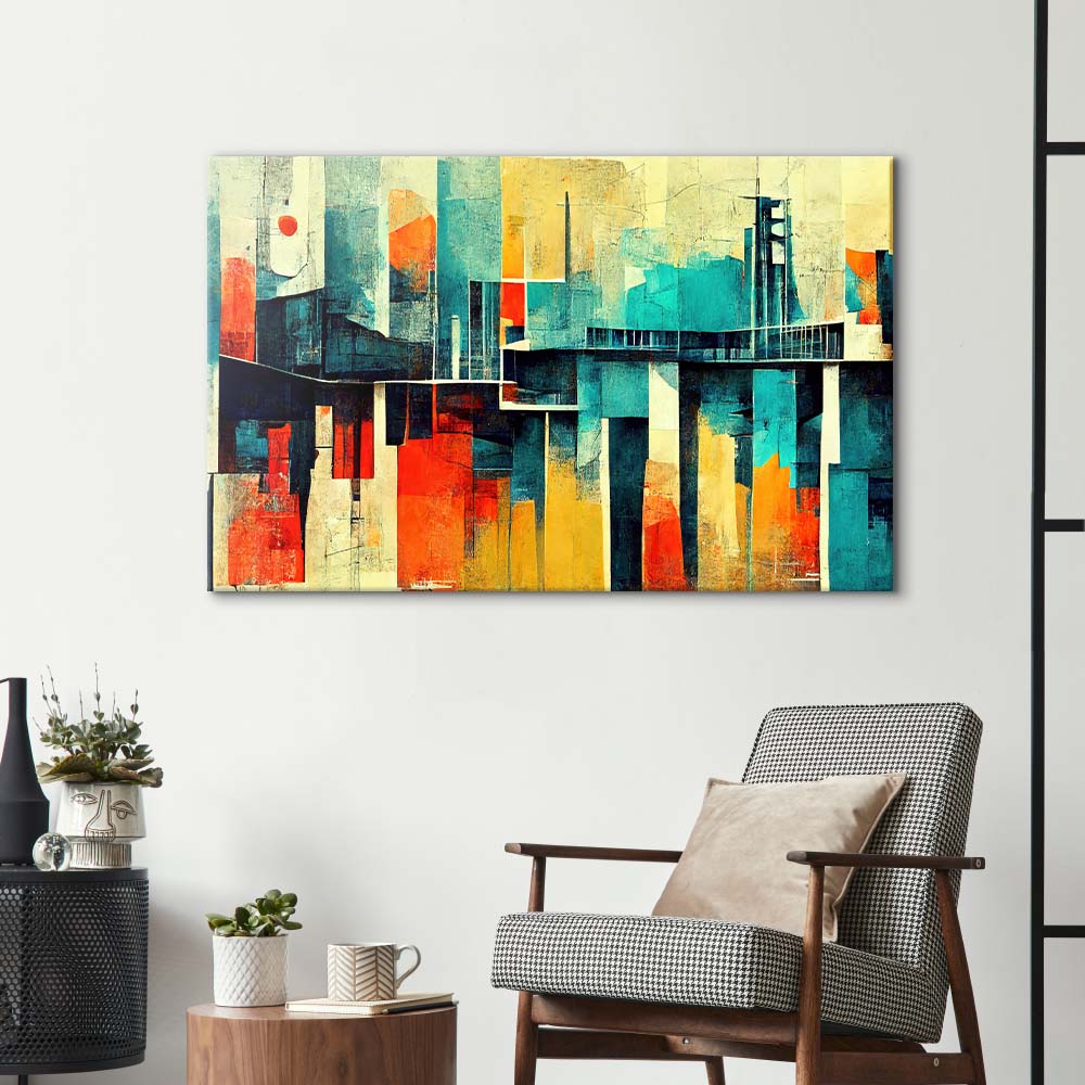 60s Distressed Space Age Glass Wall Art