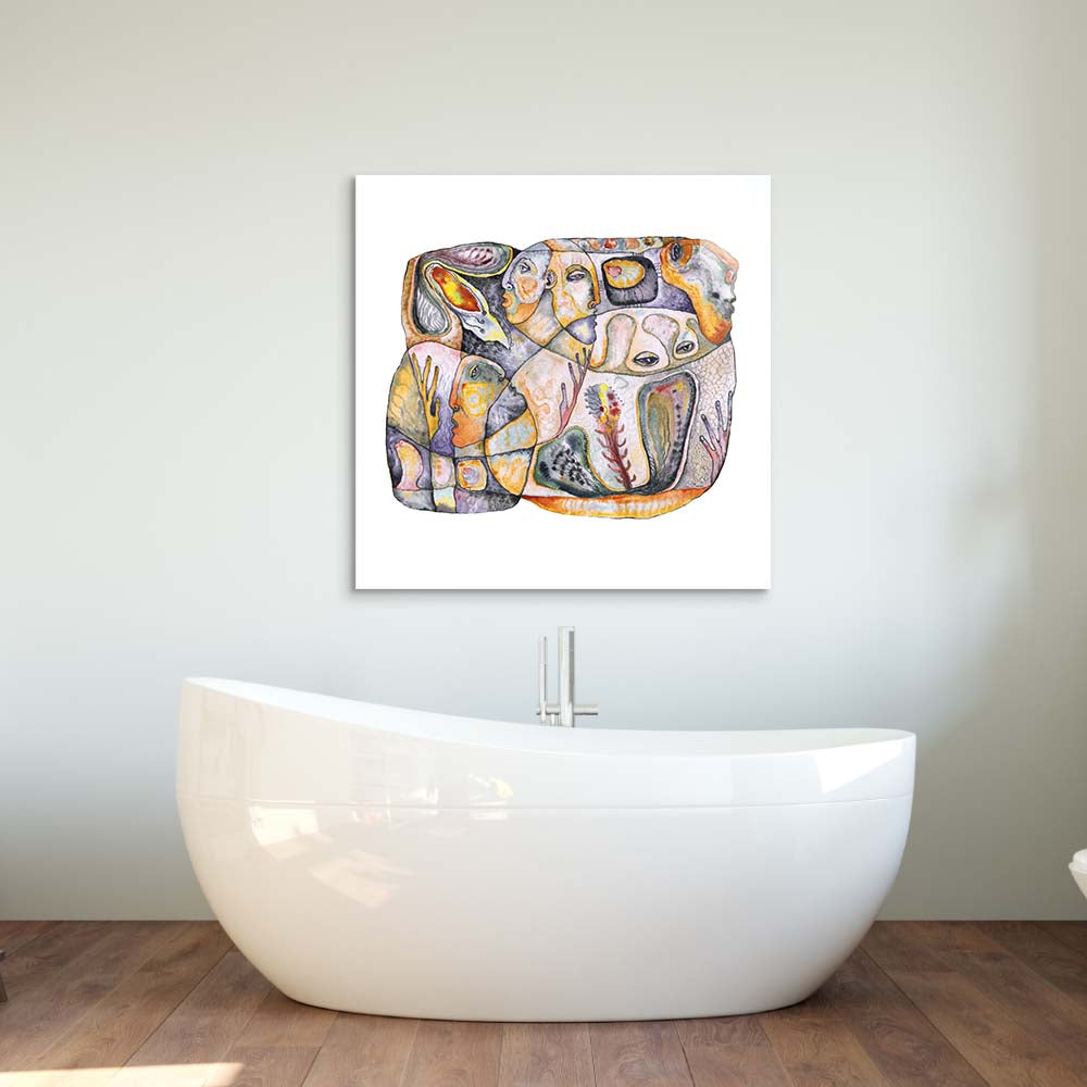 Abstract Bioforms Glass Wall Art