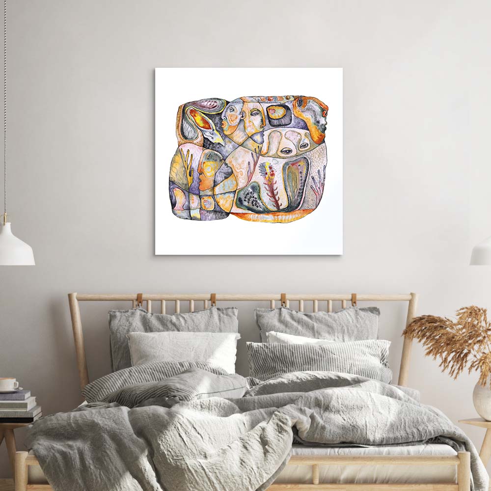 Abstract Bioforms Glass Wall Art