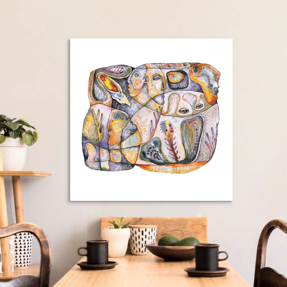 Abstract Bioforms Glass Wall Art