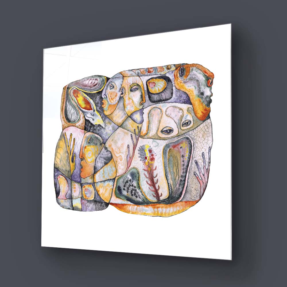 Abstract Bioforms Glass Wall Art