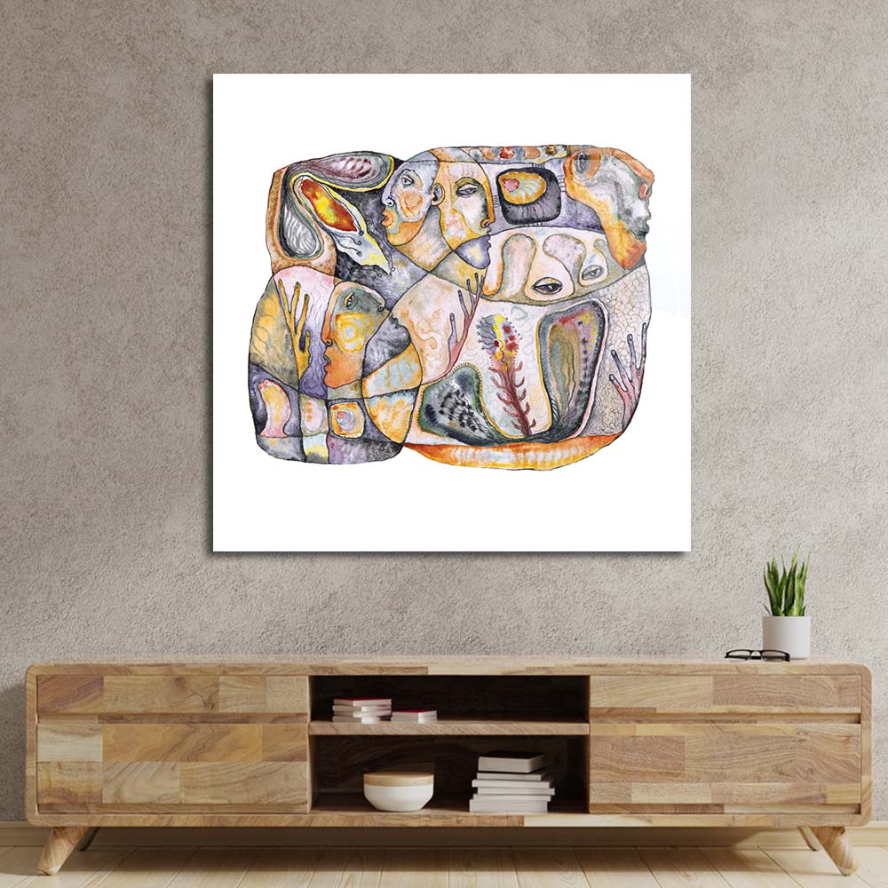 Abstract Bioforms Glass Wall Art