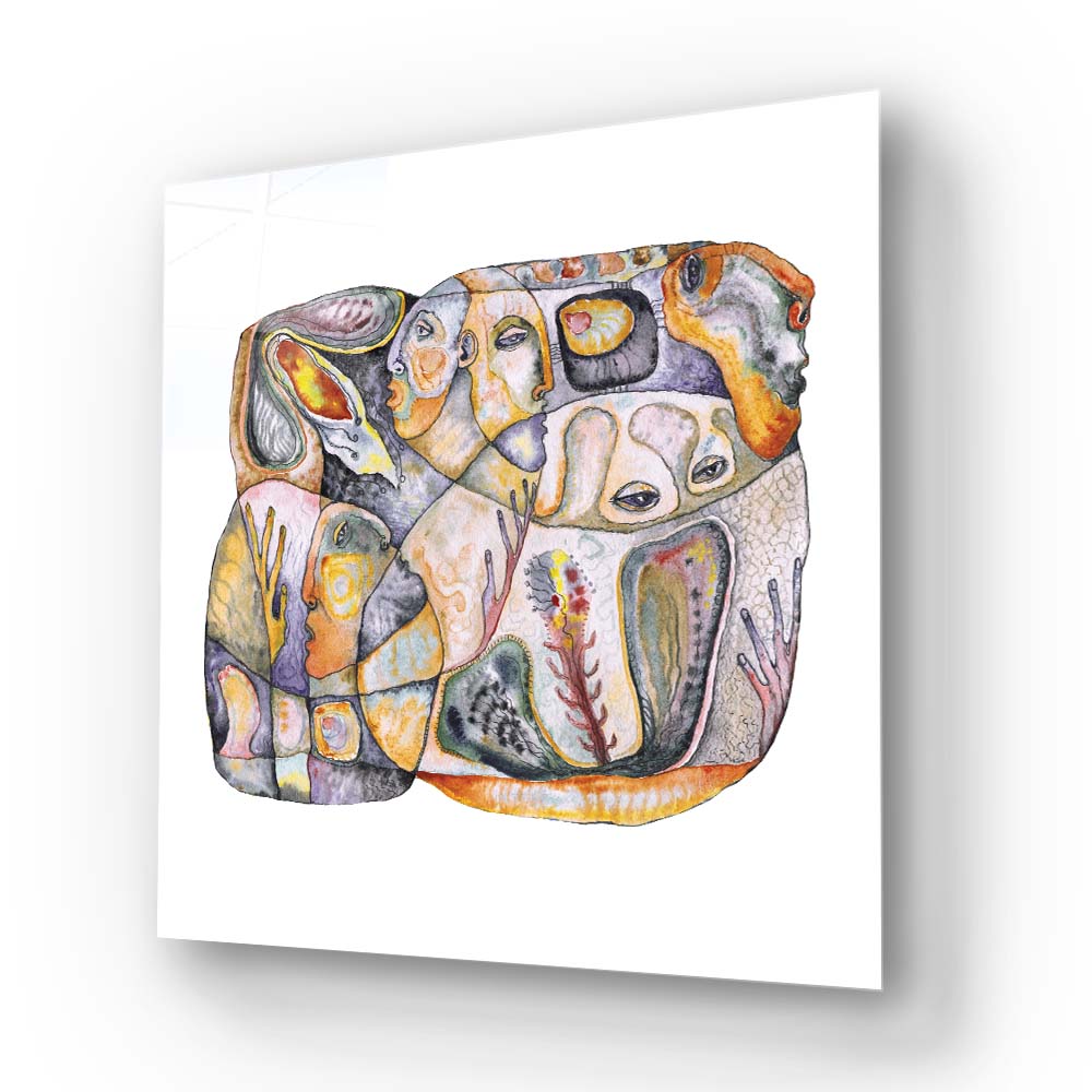 Abstract Bioforms Glass Wall Art