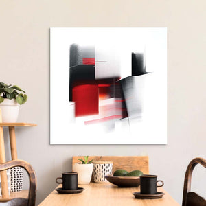 Abstract Black and Red Glass Wall Art