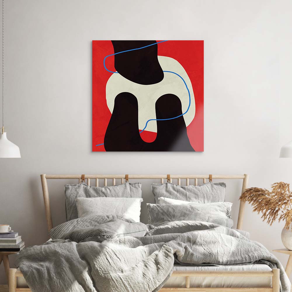 Abstract Blue Thread Glass Wall Art