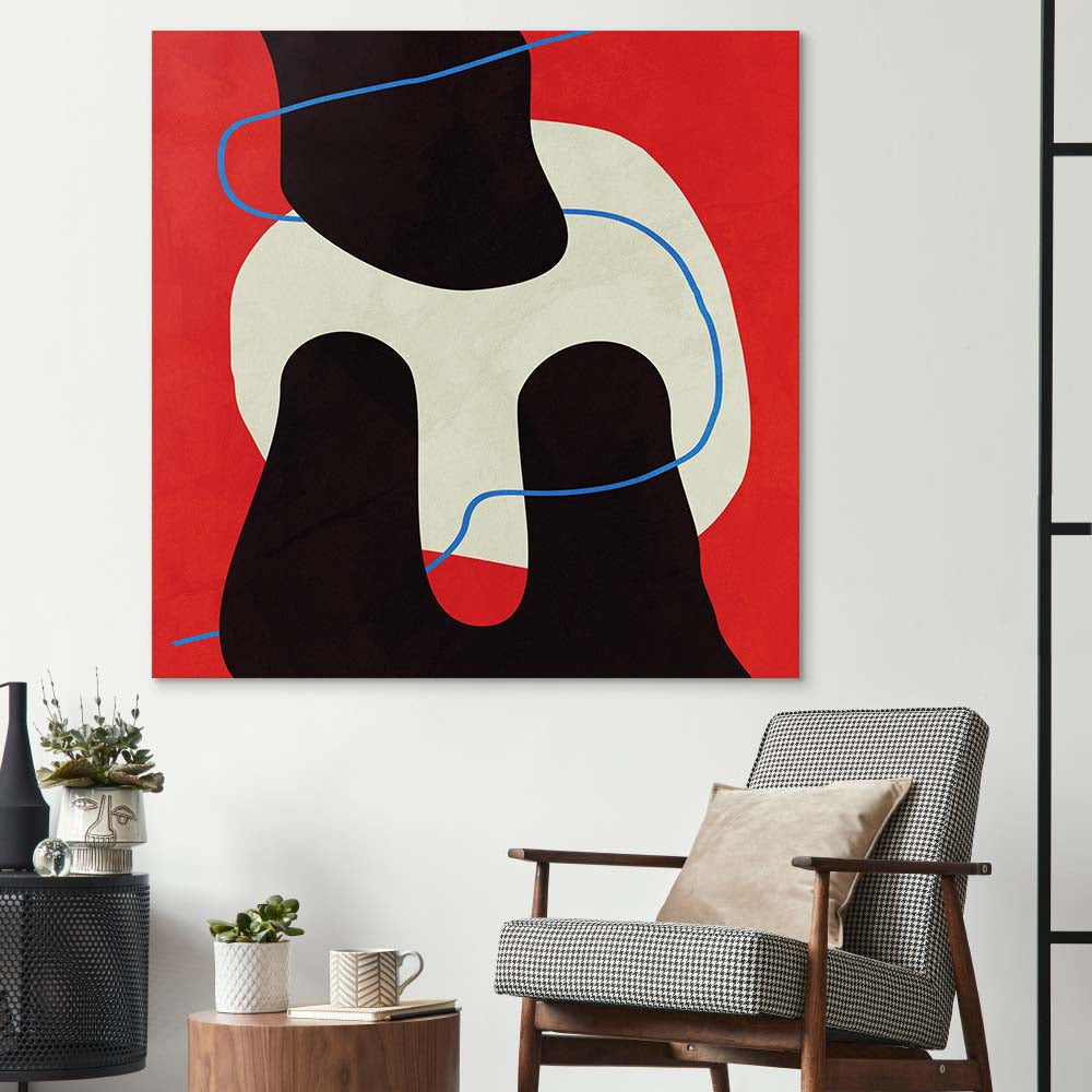 Abstract Blue Thread Glass Wall Art