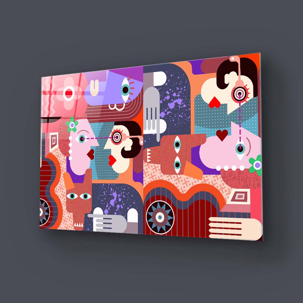 Abstract Dirty Dog Glass Wall Art