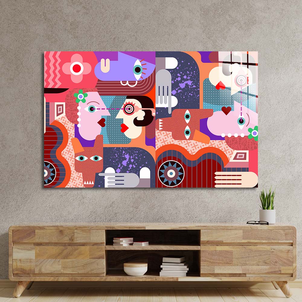 Abstract Dirty Dog Glass Wall Art