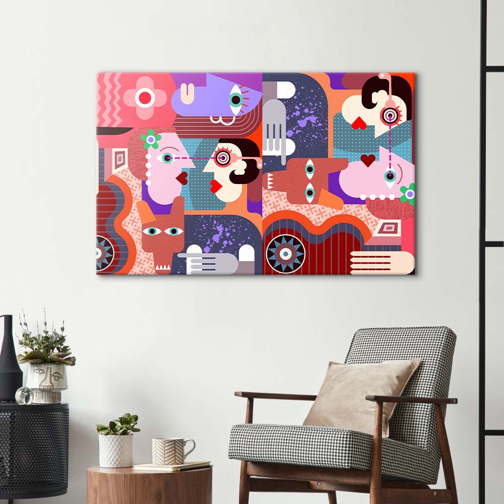 Abstract Dirty Dog Glass Wall Art