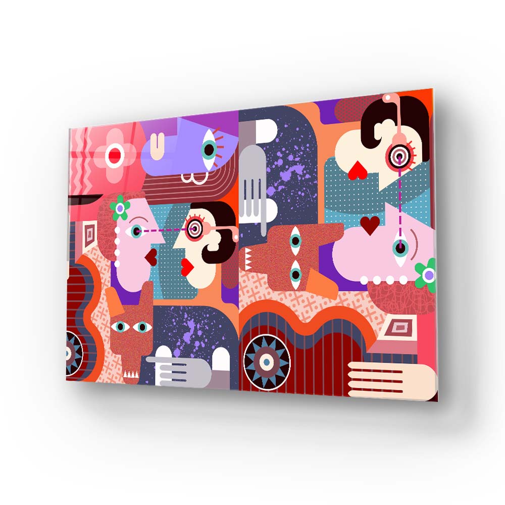 Abstract Dirty Dog Glass Wall Art