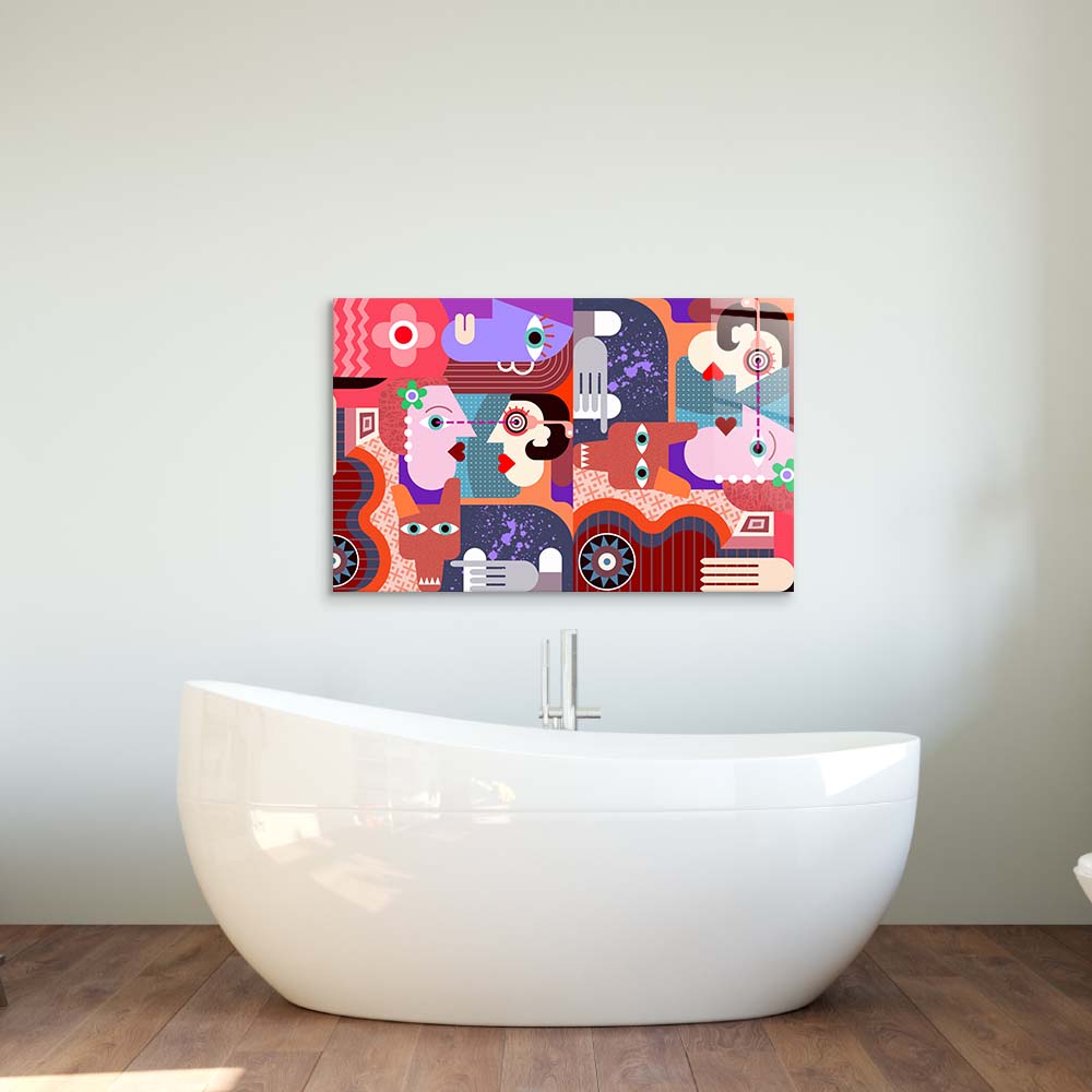 Abstract Dirty Dog Glass Wall Art