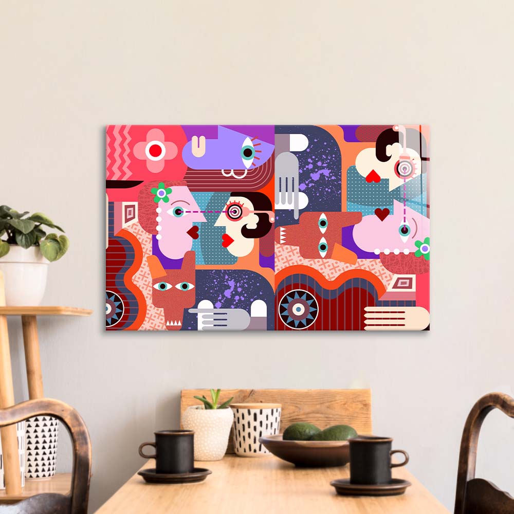 Abstract Dirty Dog Glass Wall Art