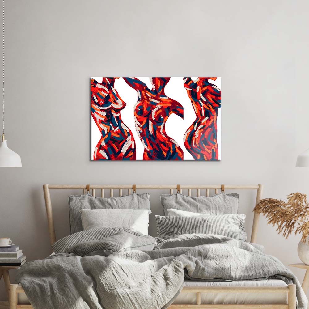 Abstract Female Figure Glass Wall Art