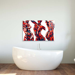Abstract Female Figure Glass Wall Art