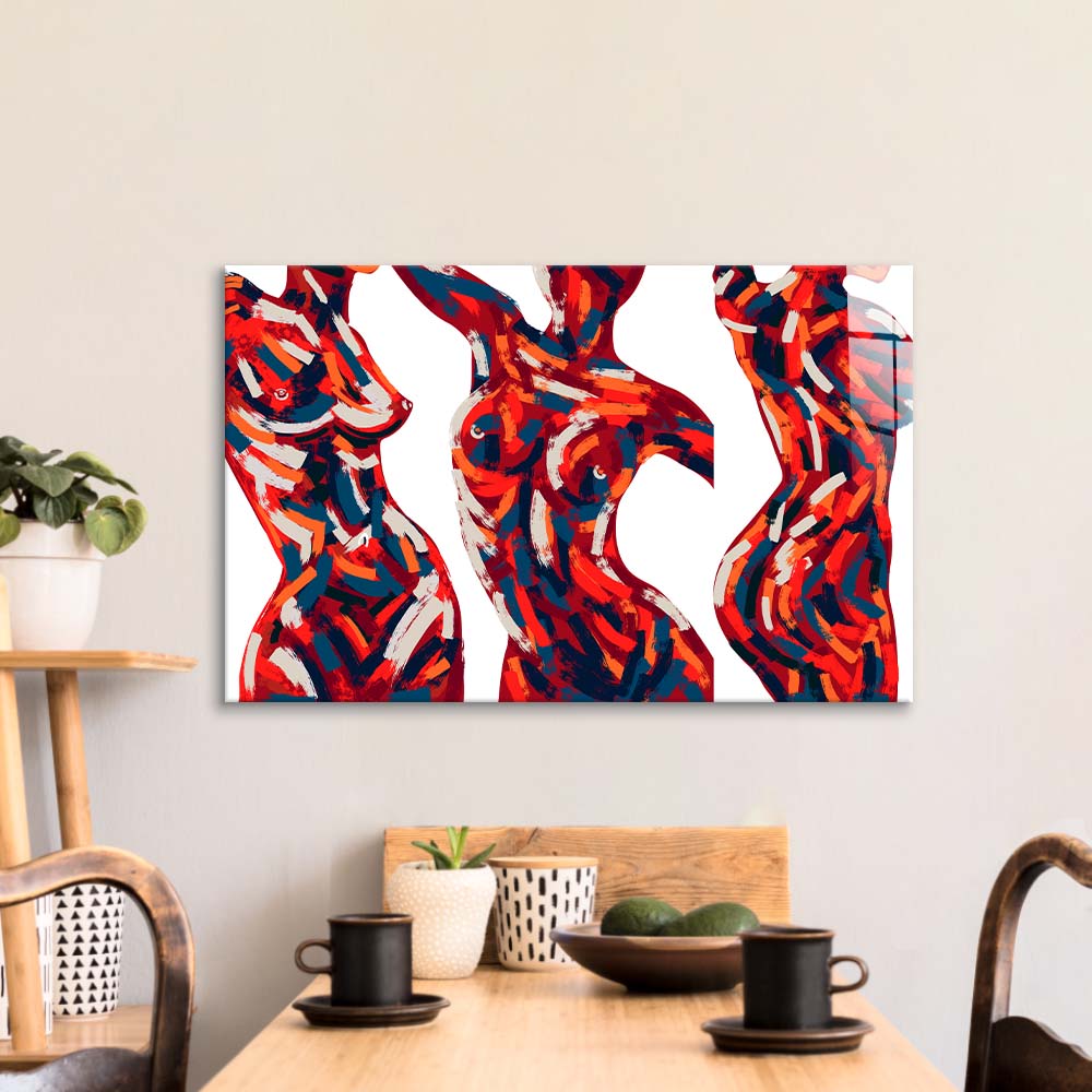 Abstract Female Figure Glass Wall Art