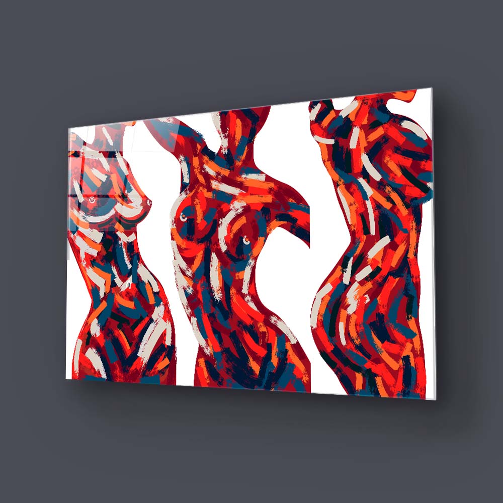 Abstract Female Figure Glass Wall Art