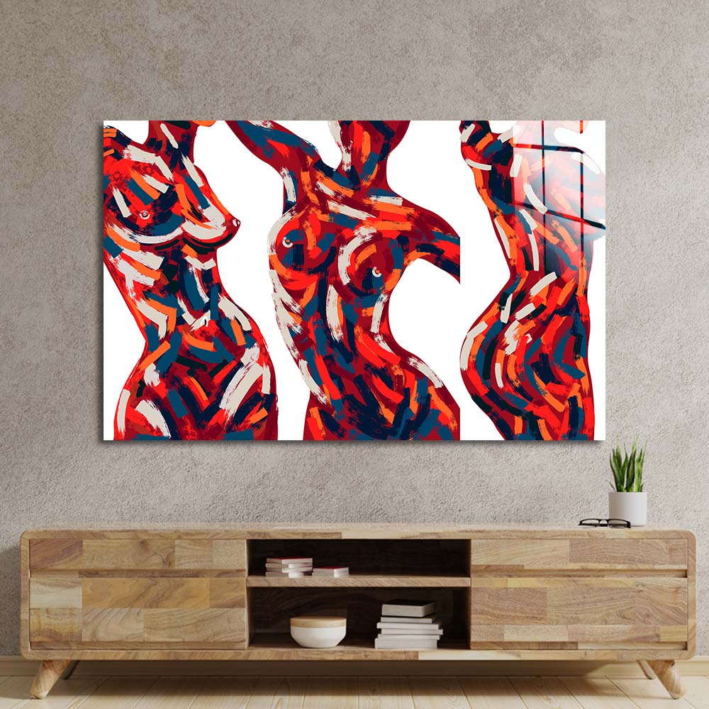 Abstract Female Figure Glass Wall Art