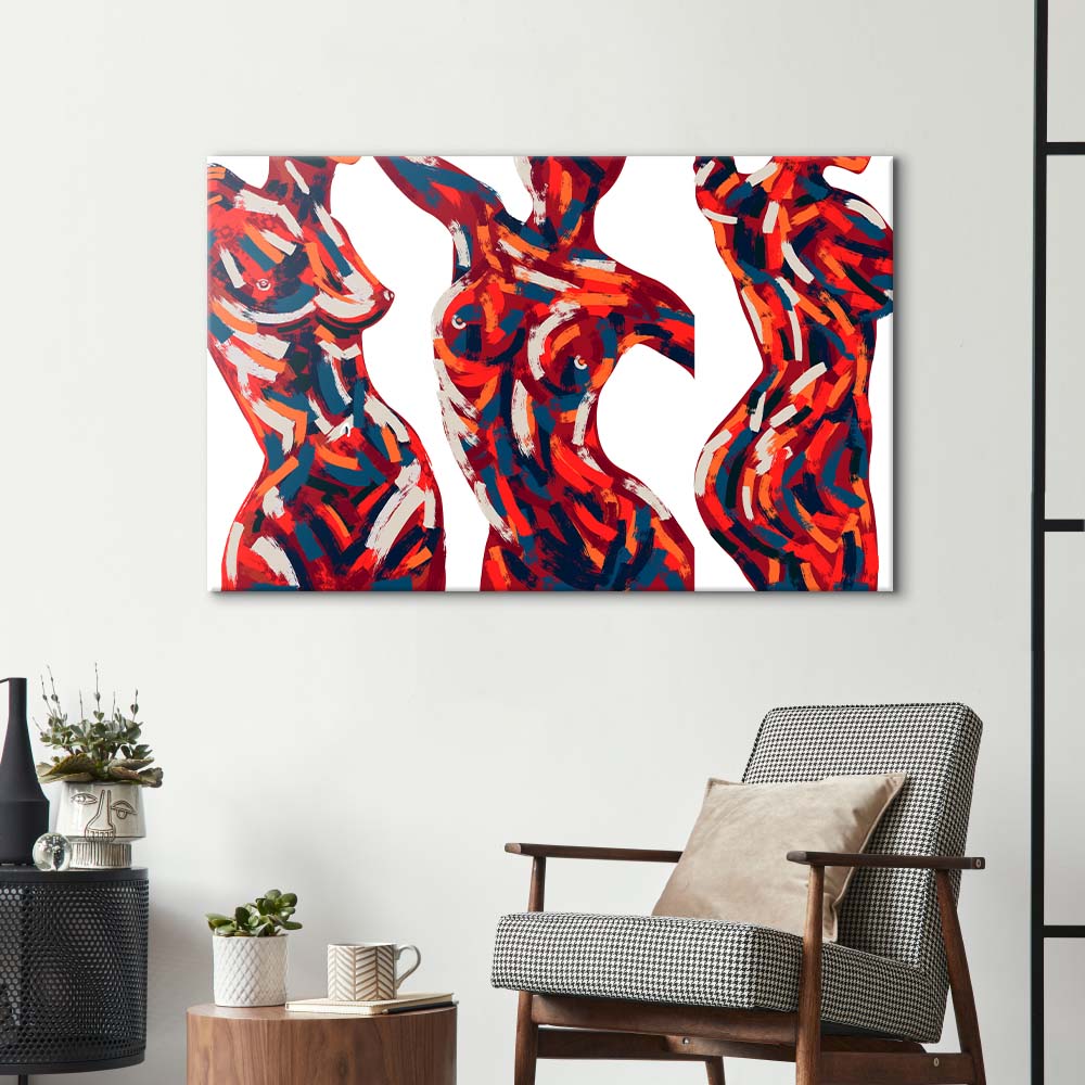 Abstract Female Figure Glass Wall Art