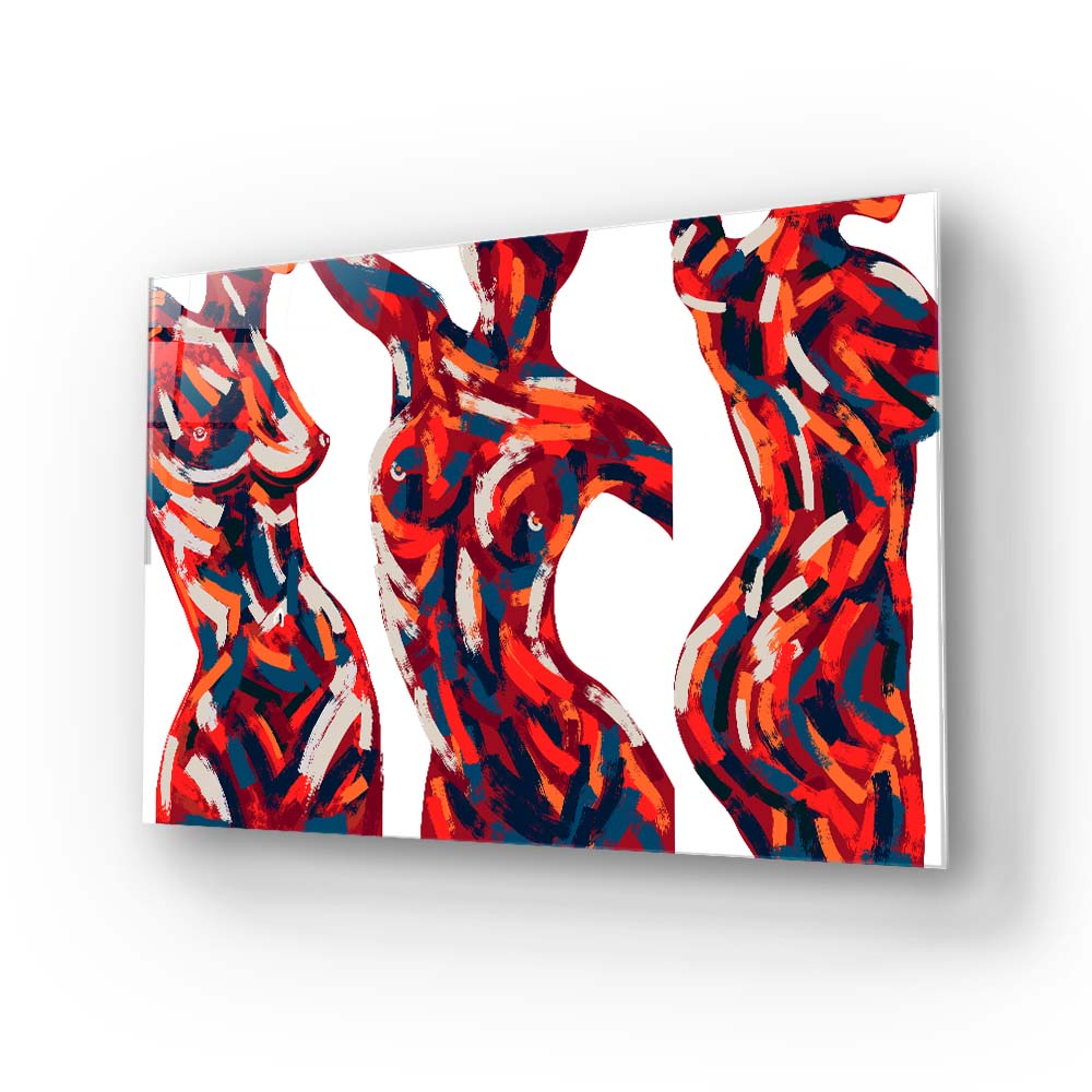 Abstract Female Figure Glass Wall Art