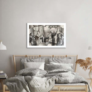 Abstract French Jazz Band Glass Wall Art