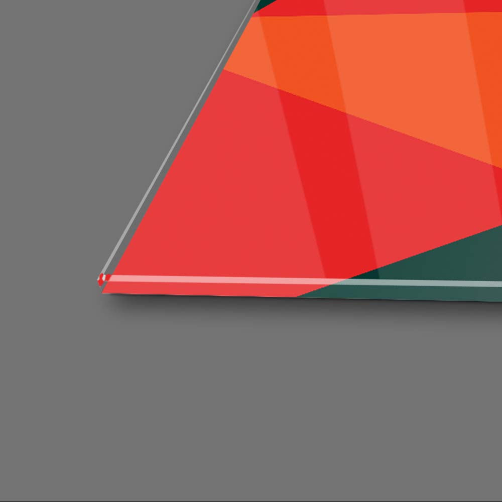 Abstract Geometric Corgi Glass Wall Art