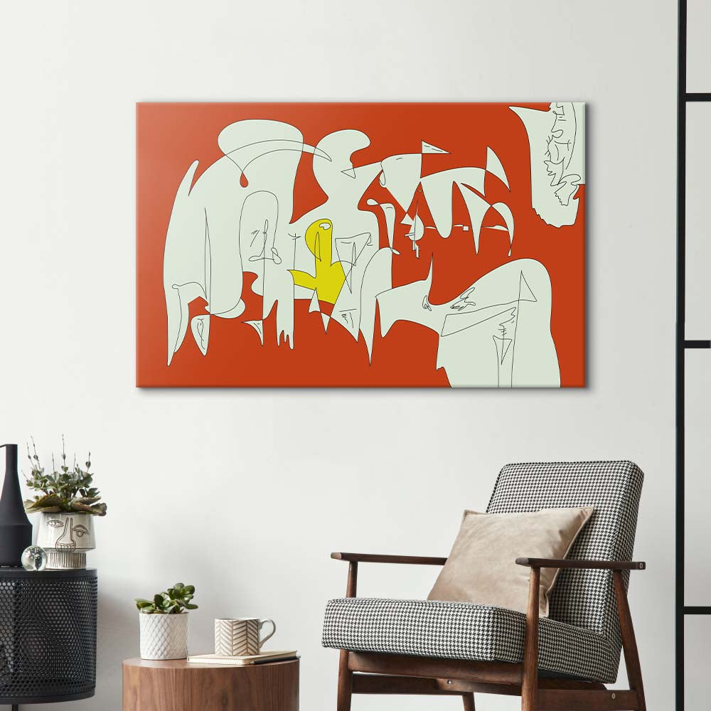 Abstract Geometric Creatures Glass Wall Art