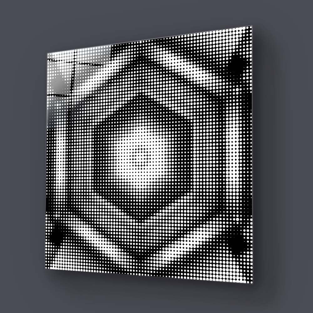 Abstract Halftone Hexagon Glass Wall Art