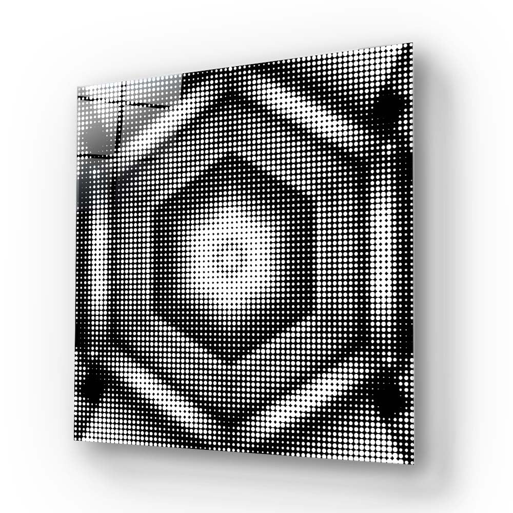 Abstract Halftone Hexagon Glass Wall Art