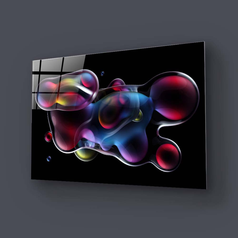 Abstract Metallic Bubbles 2 Glass Wall Art