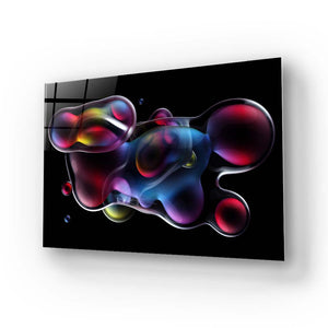 Abstract Metallic Bubbles 2 Glass Wall Art