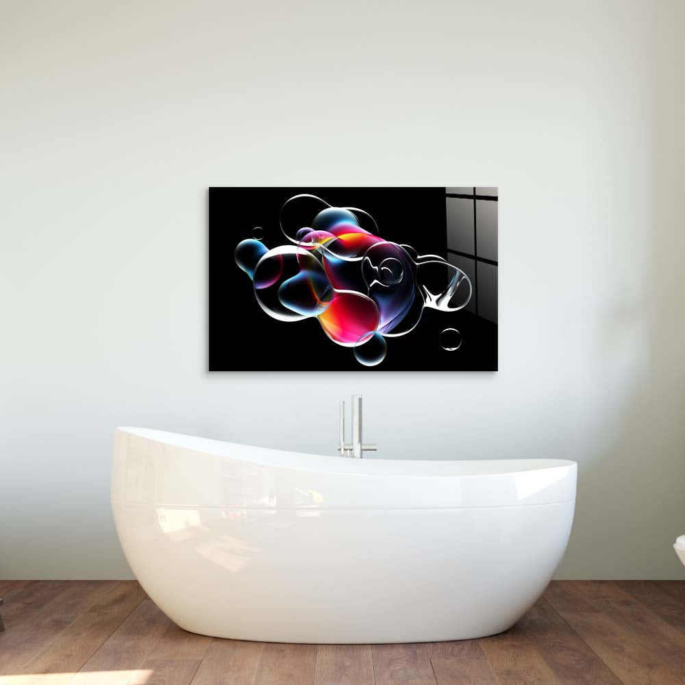 Abstract Metallic Bubbles Glass Wall Art