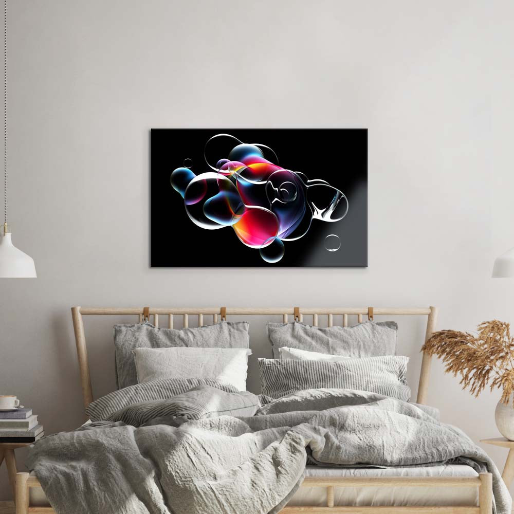 Abstract Metallic Bubbles Glass Wall Art