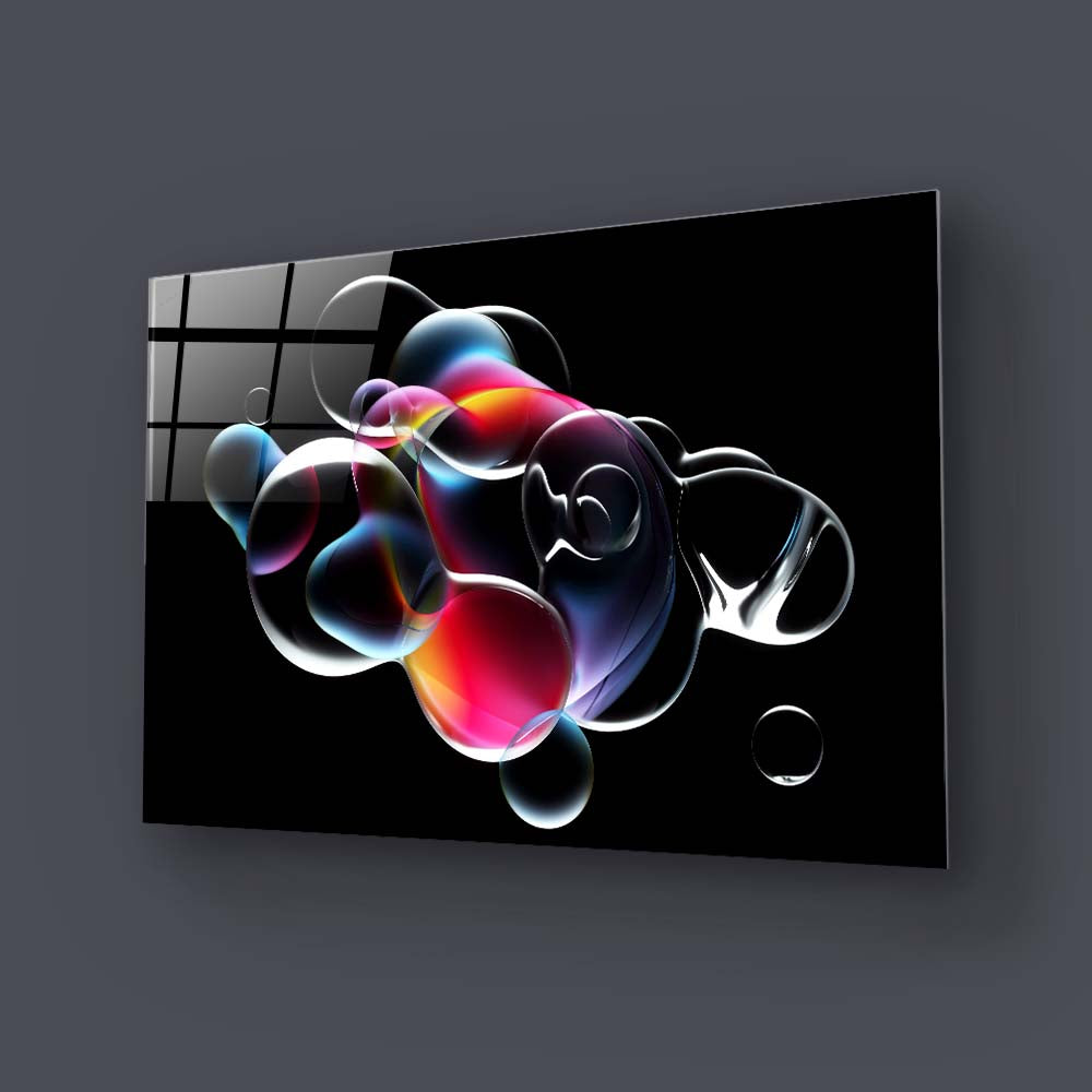 Abstract Metallic Bubbles Glass Wall Art Glass Wall Art UK CreoDeCore