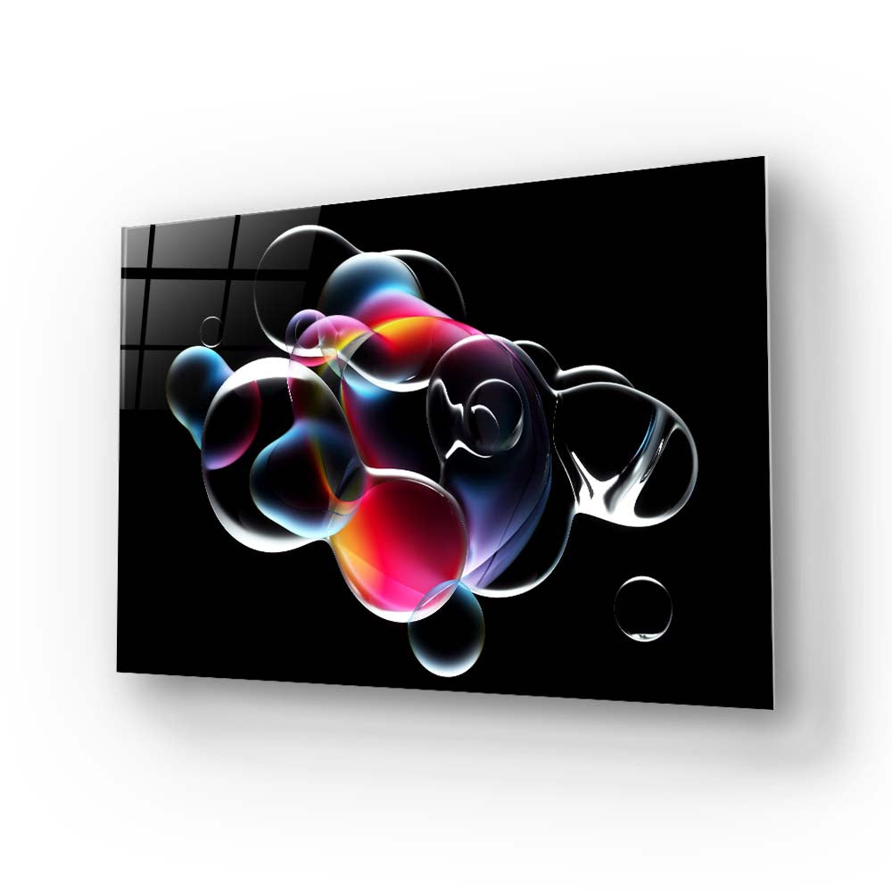 Abstract Metallic Bubbles Glass Wall Art