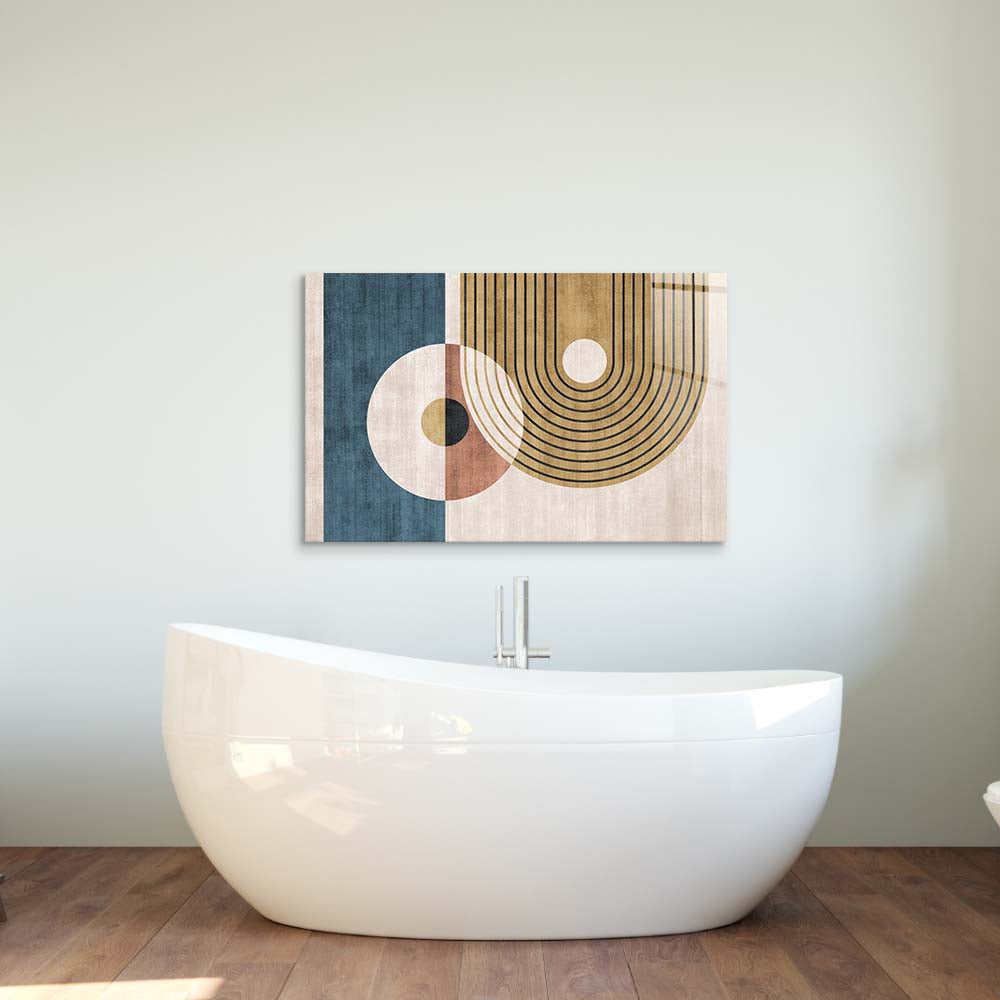 Abstract Minimalist Circles Glass Wall Art