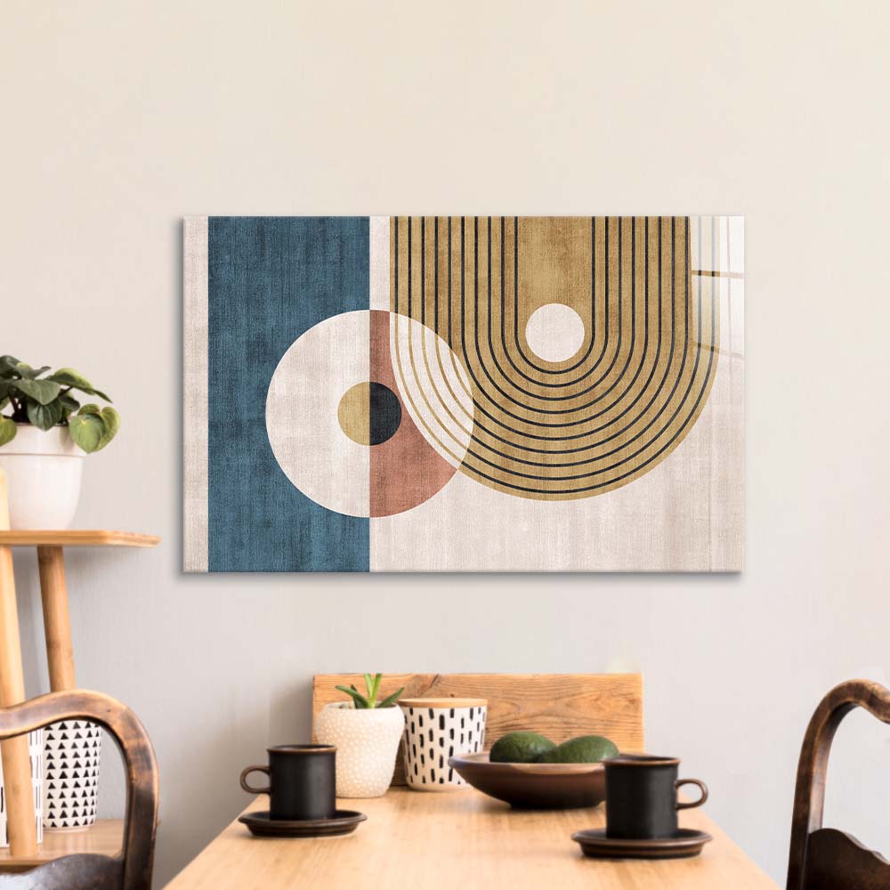 Abstract Minimalist Circles Glass Wall Art