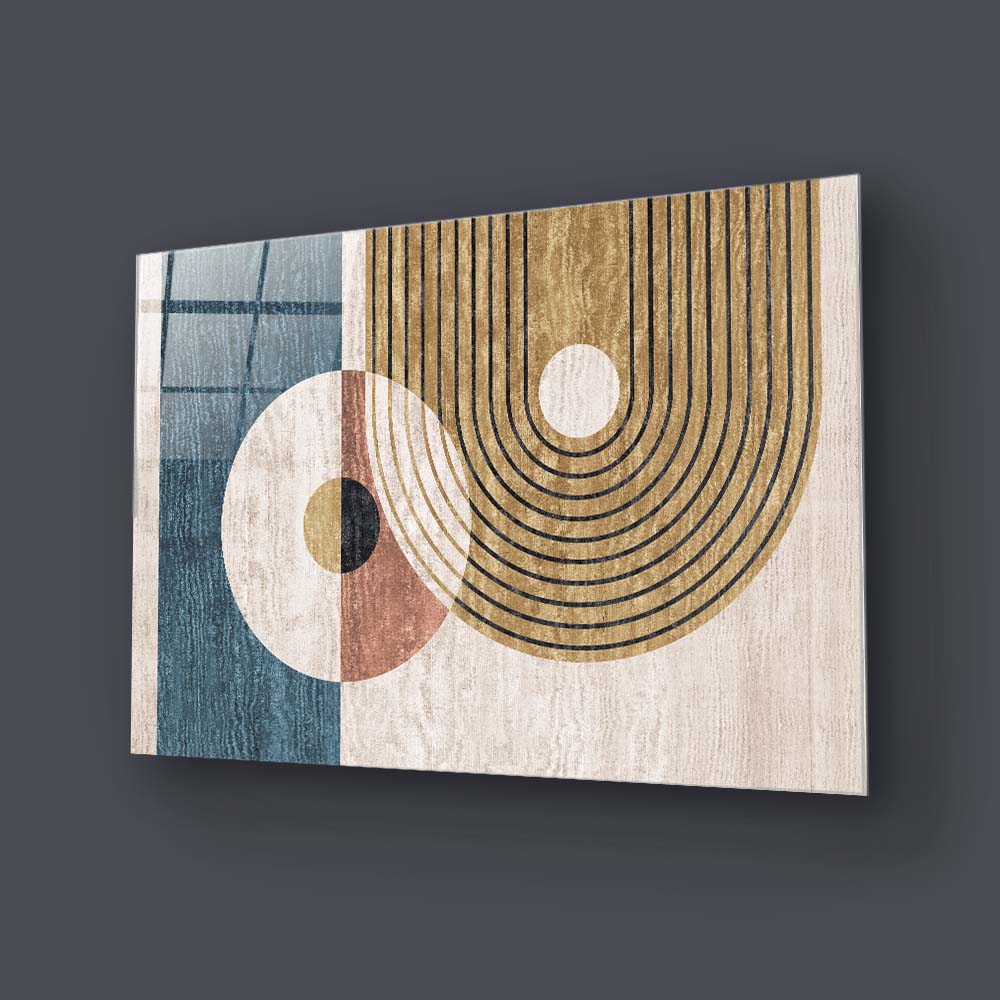 Abstract Minimalist Circles Glass Wall Art