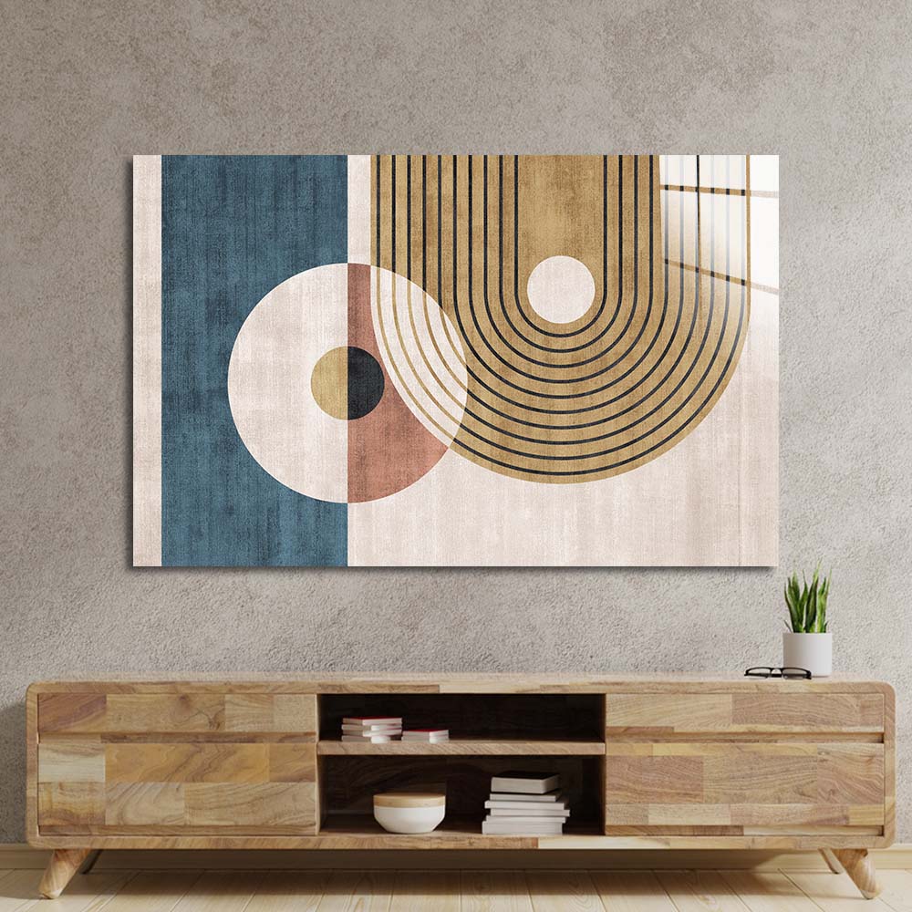 Abstract Minimalist Circles Glass Wall Art