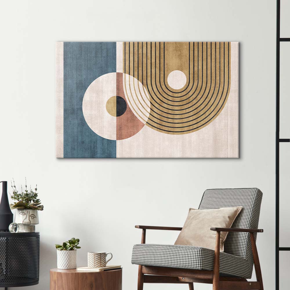 Abstract Minimalist Circles Glass Wall Art