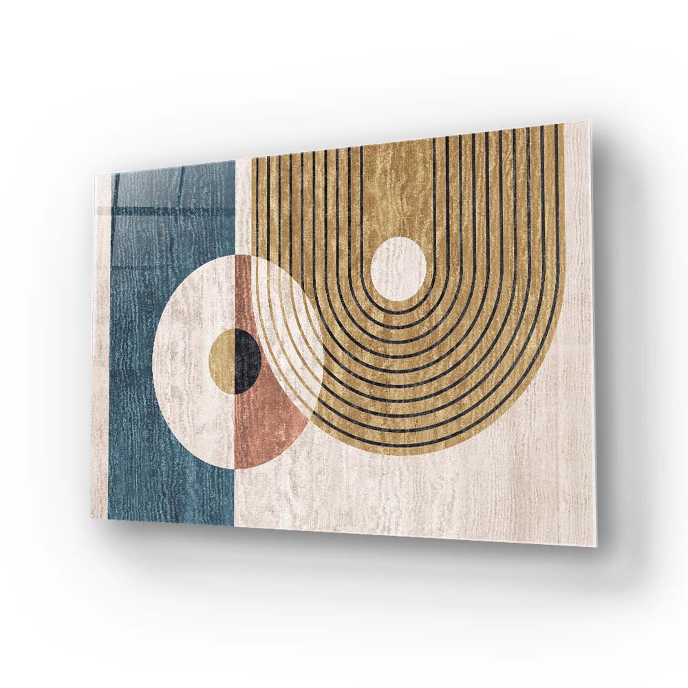Abstract Minimalist Circles Glass Wall Art