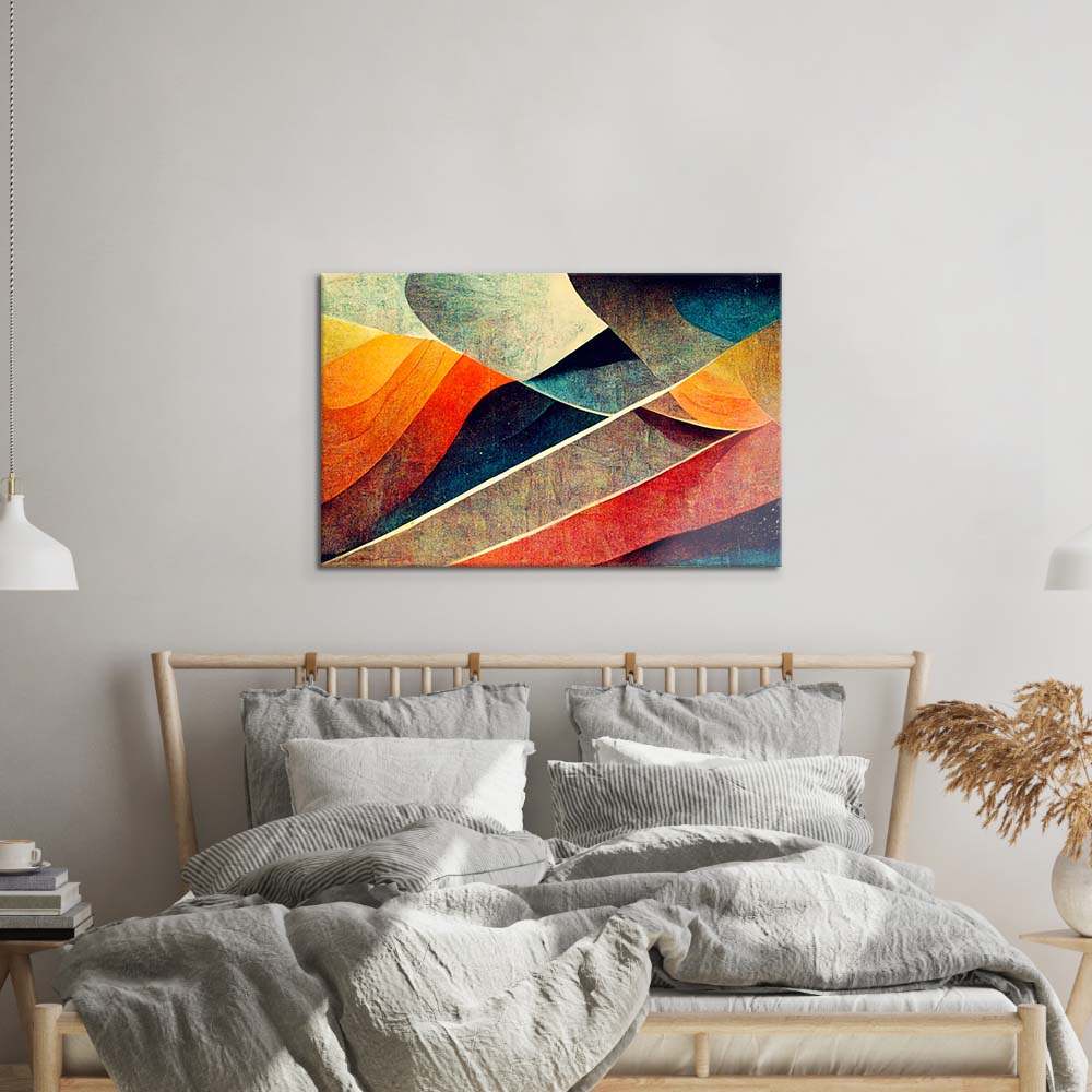 Abstract Paper Waves Glass Wall Art