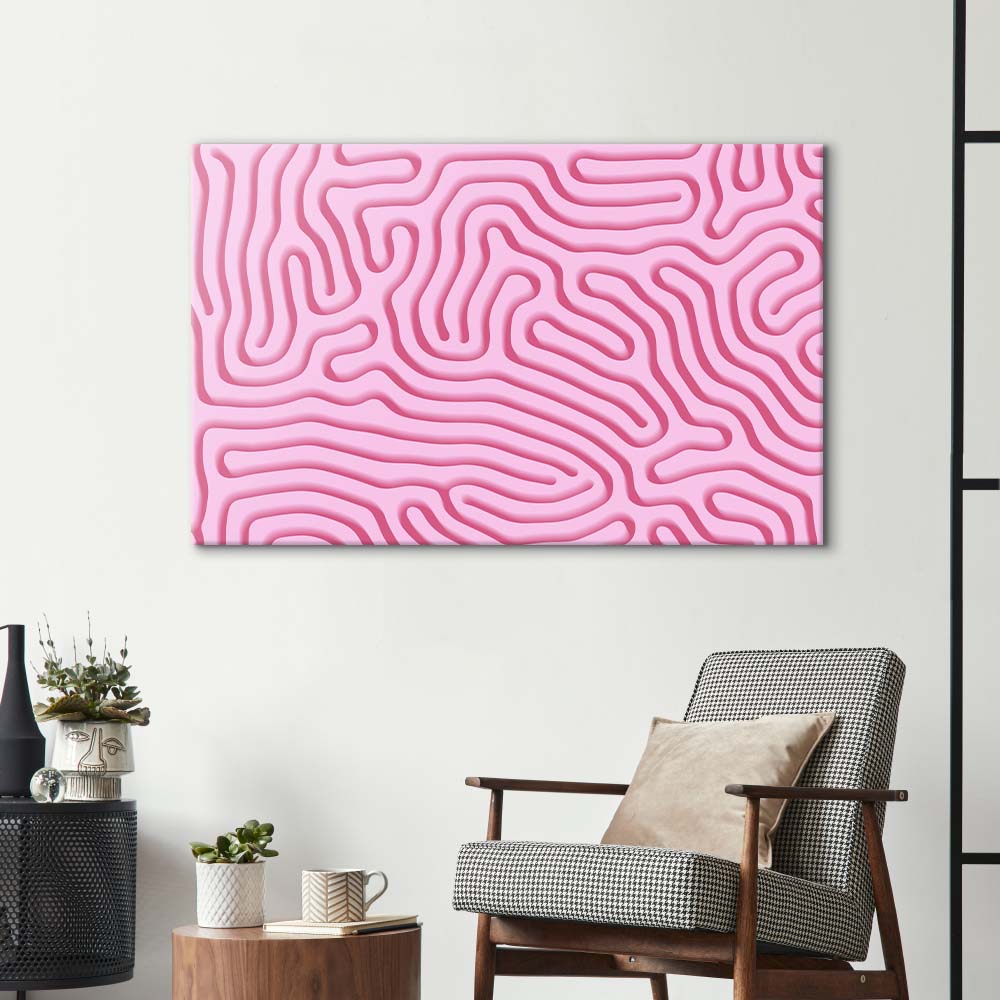 Abstract Pink Maze Glass Wall Art