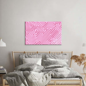 Abstract Pink Maze Glass Wall Art